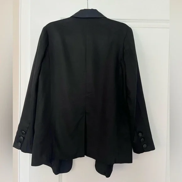 Free People Black Tencel Linen Blend Single Button Blazer Jacket Size XS - Picture 2 of 6